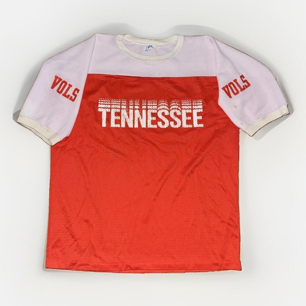 Vintage 90s Tennessee Vols Tee Jays Mesh Jersey Shirt USA Made L NCAA Football
